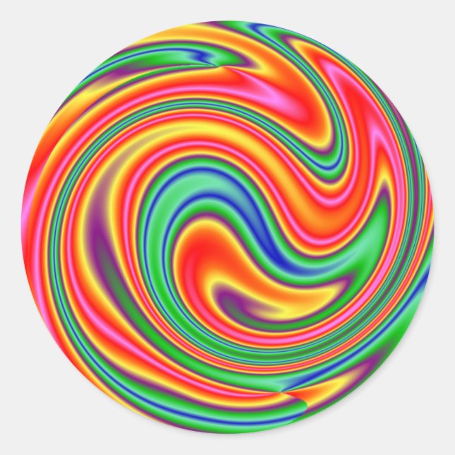 Sticker Rond RW Rainbow Swirl (Devant)