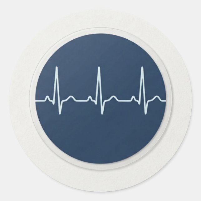 Sticker Rond Rythme Cardiaque  (Devant)