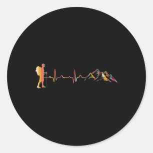 Sticker Rond Rythme cardiaque de randonnée Ecg randonneur grimp