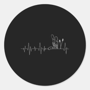 Sticker Rond Rythme cardiaque de ski - Skieur de Freestyle Hive