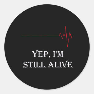 Sticker Rond Rythme Cardiaque Drôle Infirmière Ou Survivant