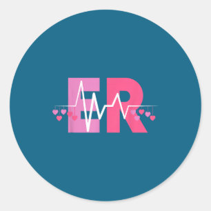 Sticker Rond Rythme cardiaque du service des urgences pour la S