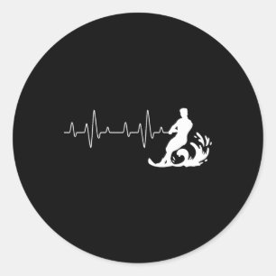 Sticker Rond Rythme cardiaque ski nautique - Skieur nautique Sp
