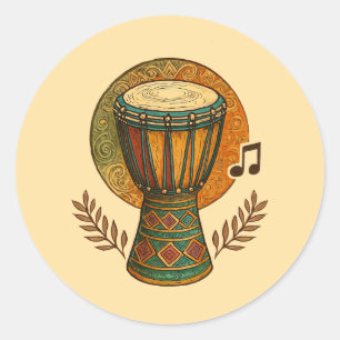 Sticker Rond Rythme tribal vibrant