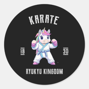 Sticker Rond Ryukyu Karate Unicorn - Karateka Japon