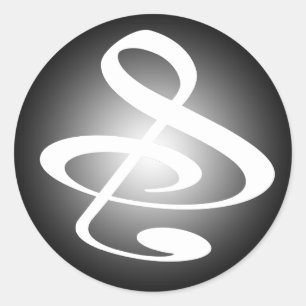 Sticker Rond "S", "&", Et/Ou Treble Clef note musicale