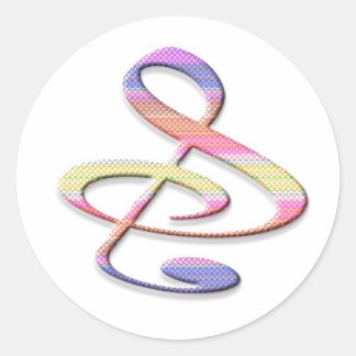 Sticker Rond "S", "&", Et/Ou Treble Clef note musicale