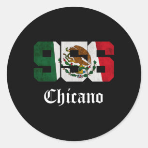 Sticker Rond S Indicateur Mexicain Chicano Texas 956 Indicatif