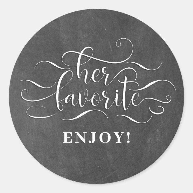 Sticker Rond Sa Faveur De Mariage Favorite (Devant)