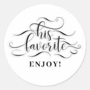 Sticker Rond Sa Faveur De Mariage Favorite