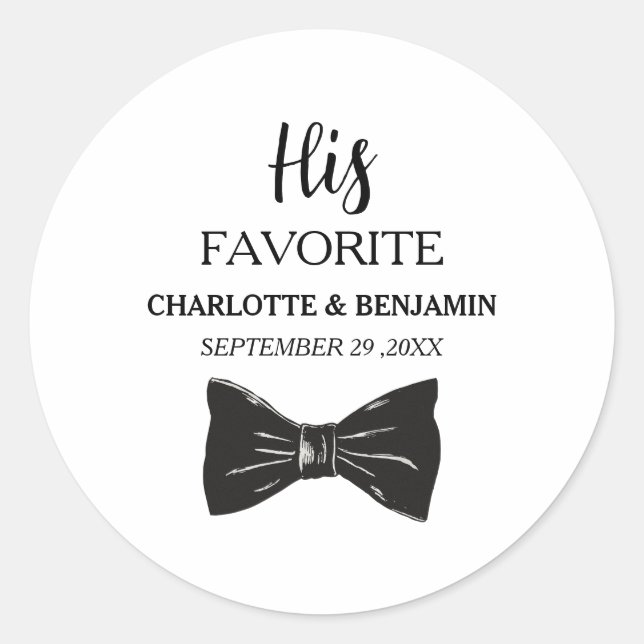 Sticker Rond Sa Faveur De Mariage Favorite (Devant)