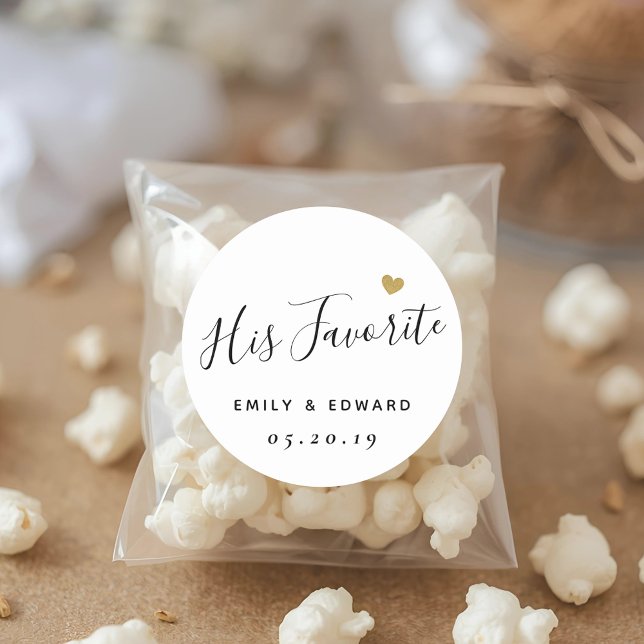 Sticker Rond Sa Faveur Mariage Personnalisée Favorite (Créateur téléchargé)