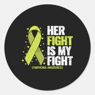 Sticker Rond Sa lutte est ma lutte Cancer du sang Lymphome Sens