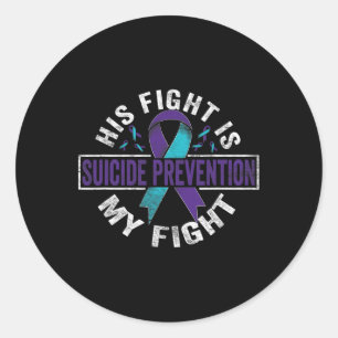 Sticker Rond Sa Lutte Est Ma Lutte Contre La Prévention Du Suic