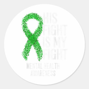 Sticker Rond Sa Lutte Est Ma Lutte Contre La Santé Mentale _1
