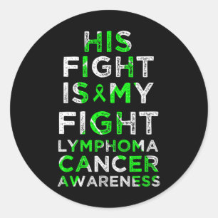Sticker Rond Sa lutte est ma lutte Lymphome Cancer du sang Sens