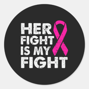 Sticker Rond Sa lutte est ma lutte Sensibilisation au cancer du