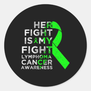 Sticker Rond Sa lutte est ma lutte sensibilisation au lymphome