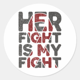 Sticker Rond Sa Lutte Est Mon Combat Soutien Pour La Maladie Ce