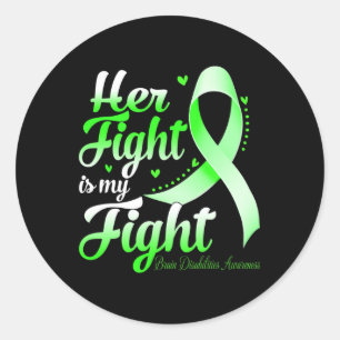 Sticker Rond Sa Lutte Est Mon Combattre Incapacité Cerveau Sens