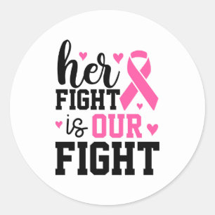 Sticker Rond Sa Lutte Est Notre Lutte Contre Le Cancer Du Sein 