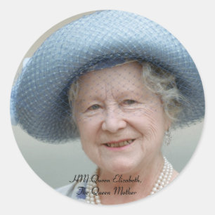Sticker Rond Sa Majesté la reine Elizabeth, la reine mère 1988