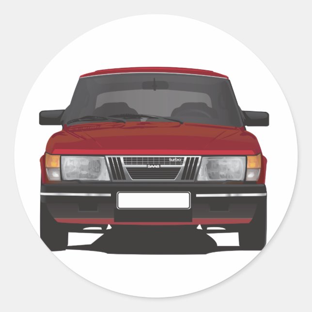 Sticker Rond Saab 900 turbo (rouge) (Devant)