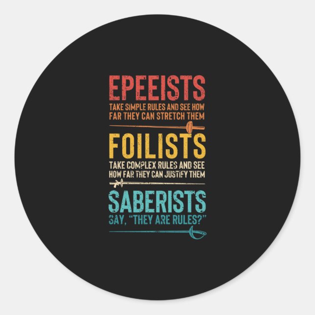 Sticker Rond Sabot épee saber épee (Devant)