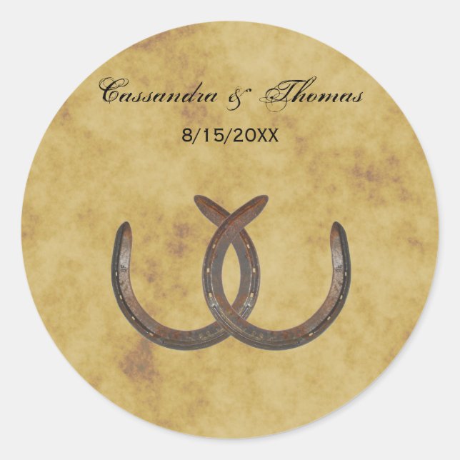 Sticker Rond Sabots de l'enveloppe en caoutchouc rustique (Devant)