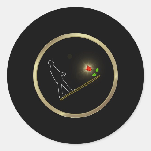 Sticker Rond Sac à cadeau minimal art (Devant)