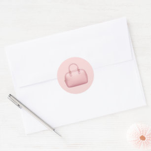 Sticker Rond Sac à main rose Emoji