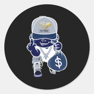 Sticker Rond Sac D'Argent