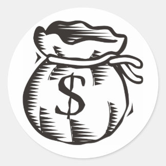 Sticker Rond Sac d'argent