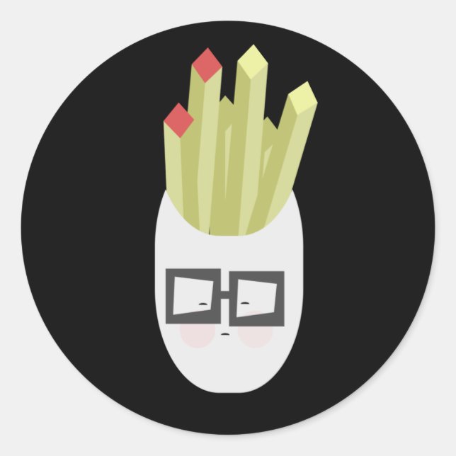 Sticker Rond Sac de frites mignon dessin animé   (Devant)