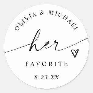 Sticker Rond Sac de mariage moderne pour son écriture préférée