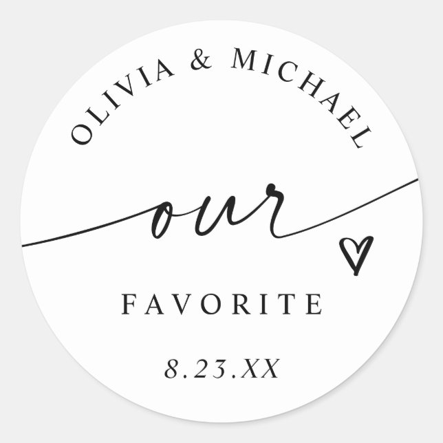 Sticker Rond Sac de traité de mariage de notre écriture manuscr (Devant)