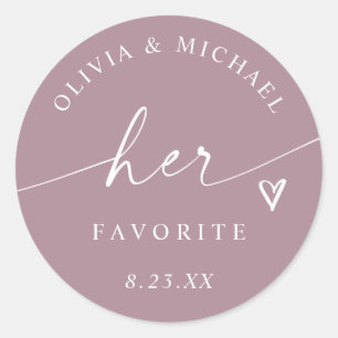 Sticker Rond Sac de traitement de mariage de couleur rose pouss