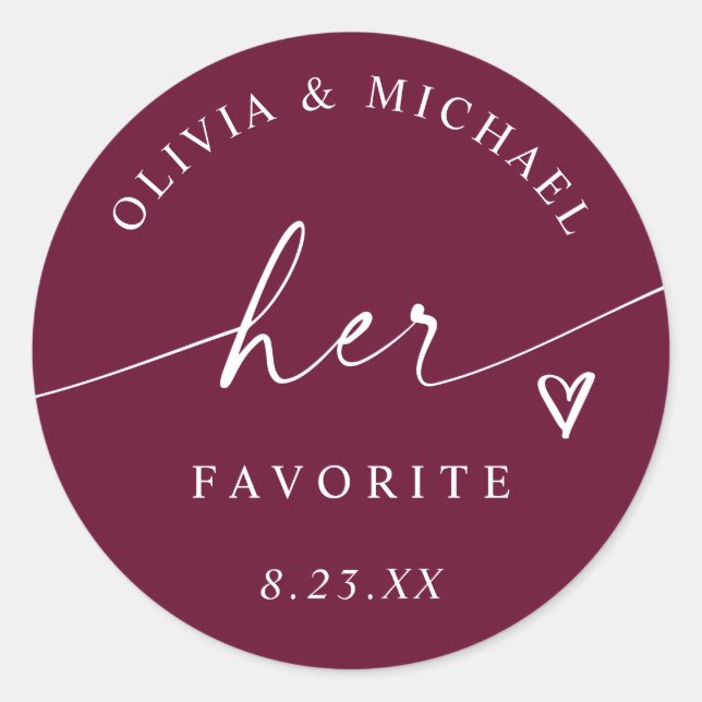Sticker Rond Sac de traitement de mariage de vin de baie son pr (Devant)