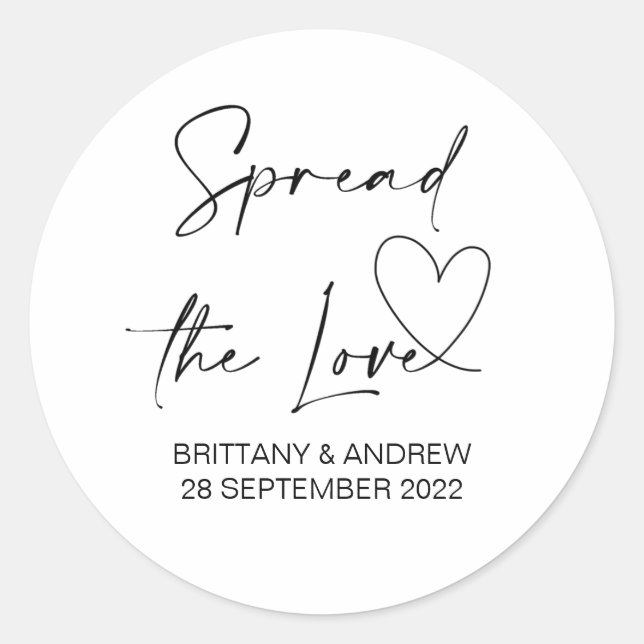 Sticker Rond Sac mariage Favor Étaler l'amour Jam Jar (Devant)