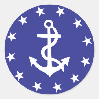 Sticker Rond Sac vide_Ancre blanche_Cercle des étoiles_insignia