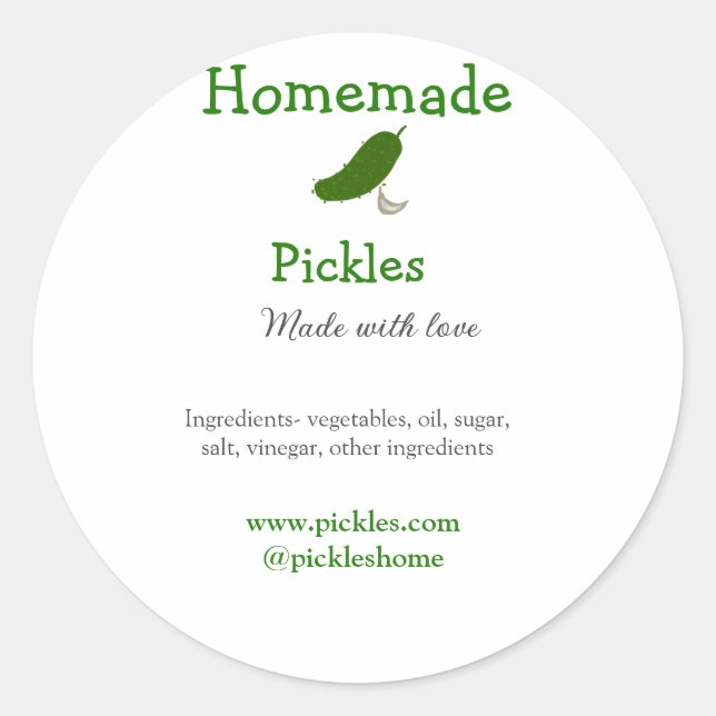 Sticker Rond Sachets maison faits avec amour ajouter texte site (Devant)