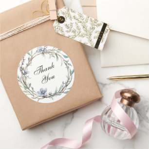 Sticker Rond Sachets Mariages floraux ronds