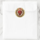 Sticker Rond Sacré Coeur de Jésus Vintage catholique Religieux (Sac)