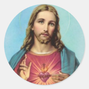 Sticker Rond Sacré Coeur Jésus Christ Enveloppe fixe