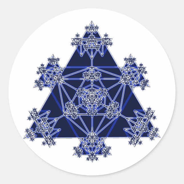 Sticker Rond Sacred Geometry : Blue Triangles : (Devant)