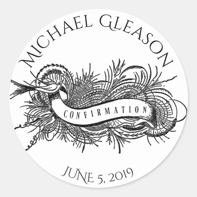 Sticker Rond Sacrement religieux de la confirmation (Devant)