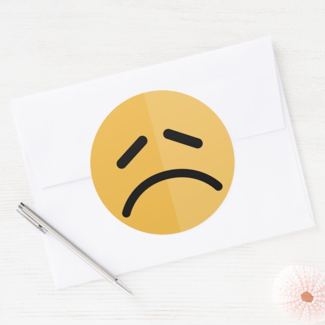 Sticker Rond Sad Emoji (Enveloppe)