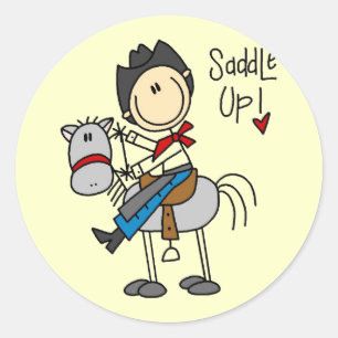 Sticker Rond Saddle Up Cowboy Tshirts et cadeaux