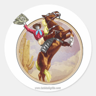 Sticker Rond Saddled et Ready...