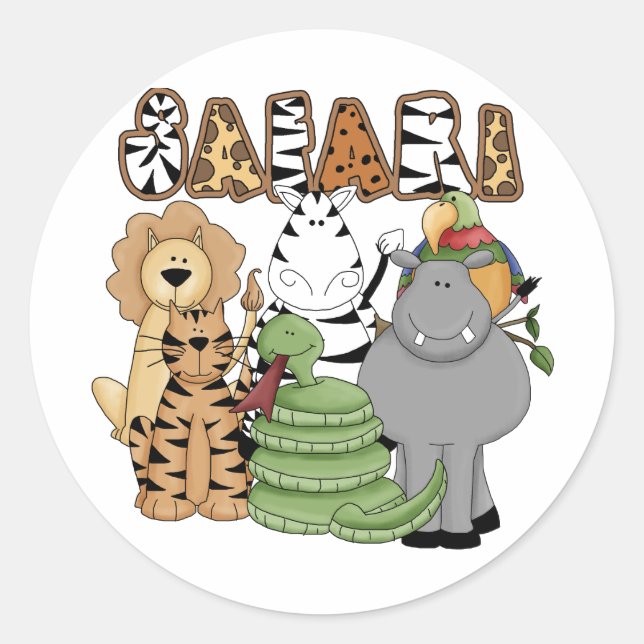 Sticker Rond Safari animal (Devant)